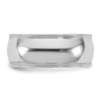 14KW 8mm Milgrain Comfort Fit Band-WMC080