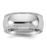 14KW 8mm Milgrain Comfort Fit Band-WMC080