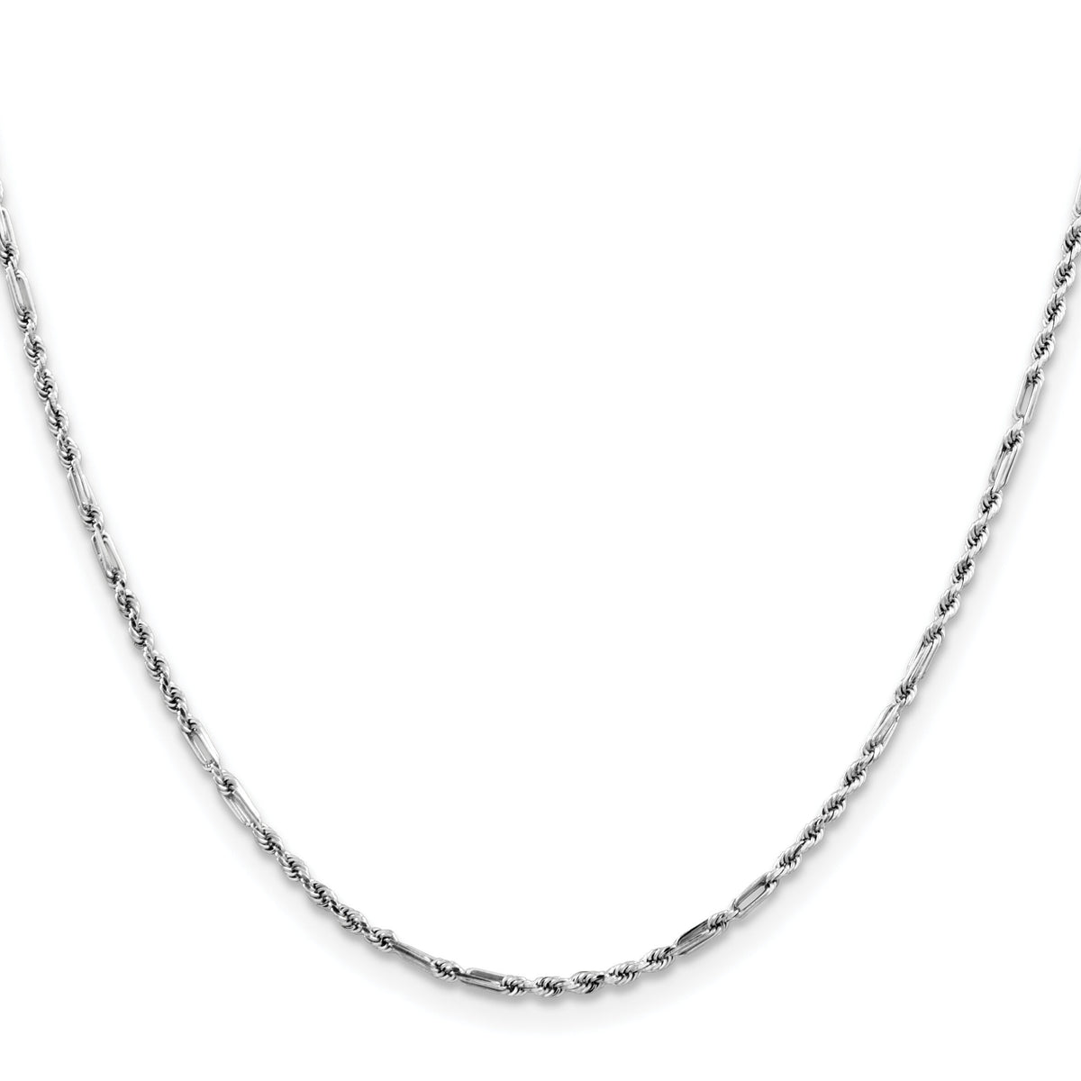 14k White Gold 1.8mm D/C Milano Rope Chain-WMIL030-18