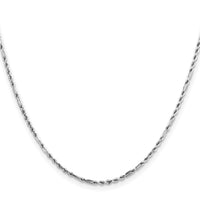 14k White Gold 1.8mm D/C Milano Rope Chain-WMIL030-20