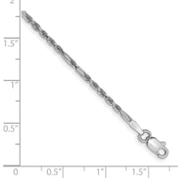 14k White Gold 1.8mm Diamond-cut Milano Rope Chain Anklet-WMIL030-9