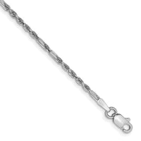 14k White Gold 1.8mm Diamond-cut Milano Rope Chain Anklet-WMIL030-9