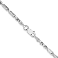 14k White Gold 2.5mm D/C Milano Rope Chain-WMIL045-18
