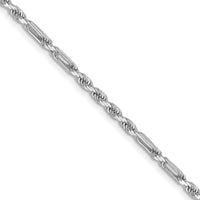 14k White Gold 2.5mm D/C Milano Rope Chain-WMIL045-18