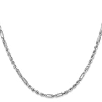 14k White Gold 3.0mm D/C Milano Rope Chain-WMIL060-20