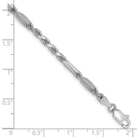 14k White Gold 3.0mm D/C Milano Rope Chain-WMIL060-7
