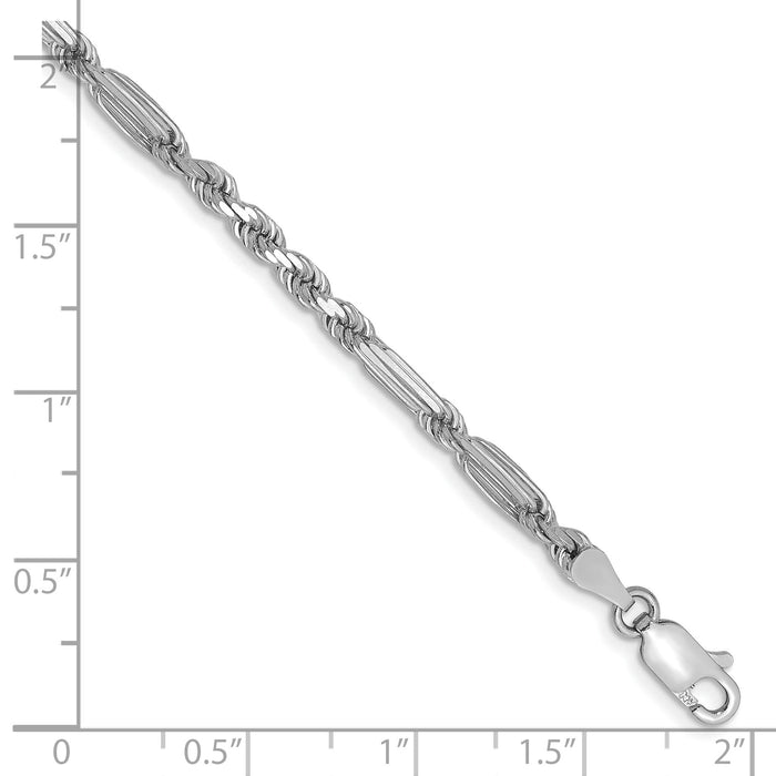 14k White Gold 3.0mm D/C Milano Rope Chain-WMIL060-8