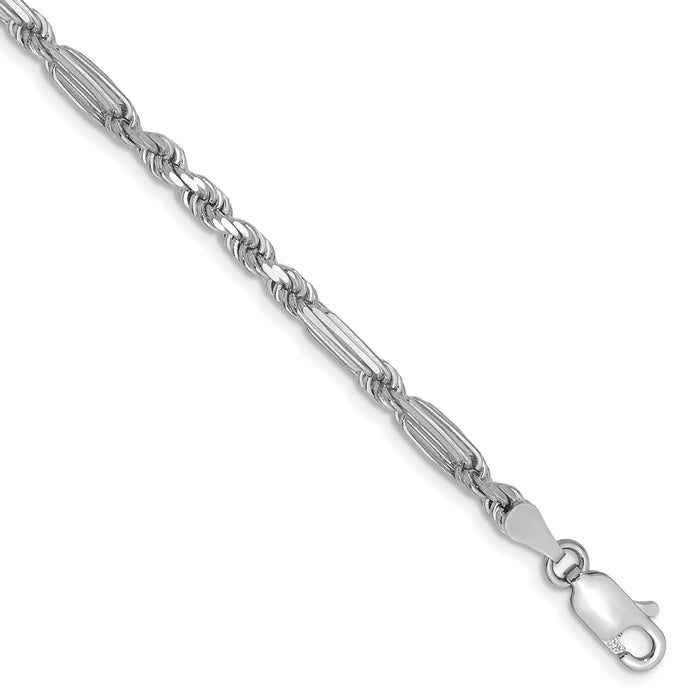 14k White Gold 3.0mm D/C Milano Rope Chain-WMIL060-7