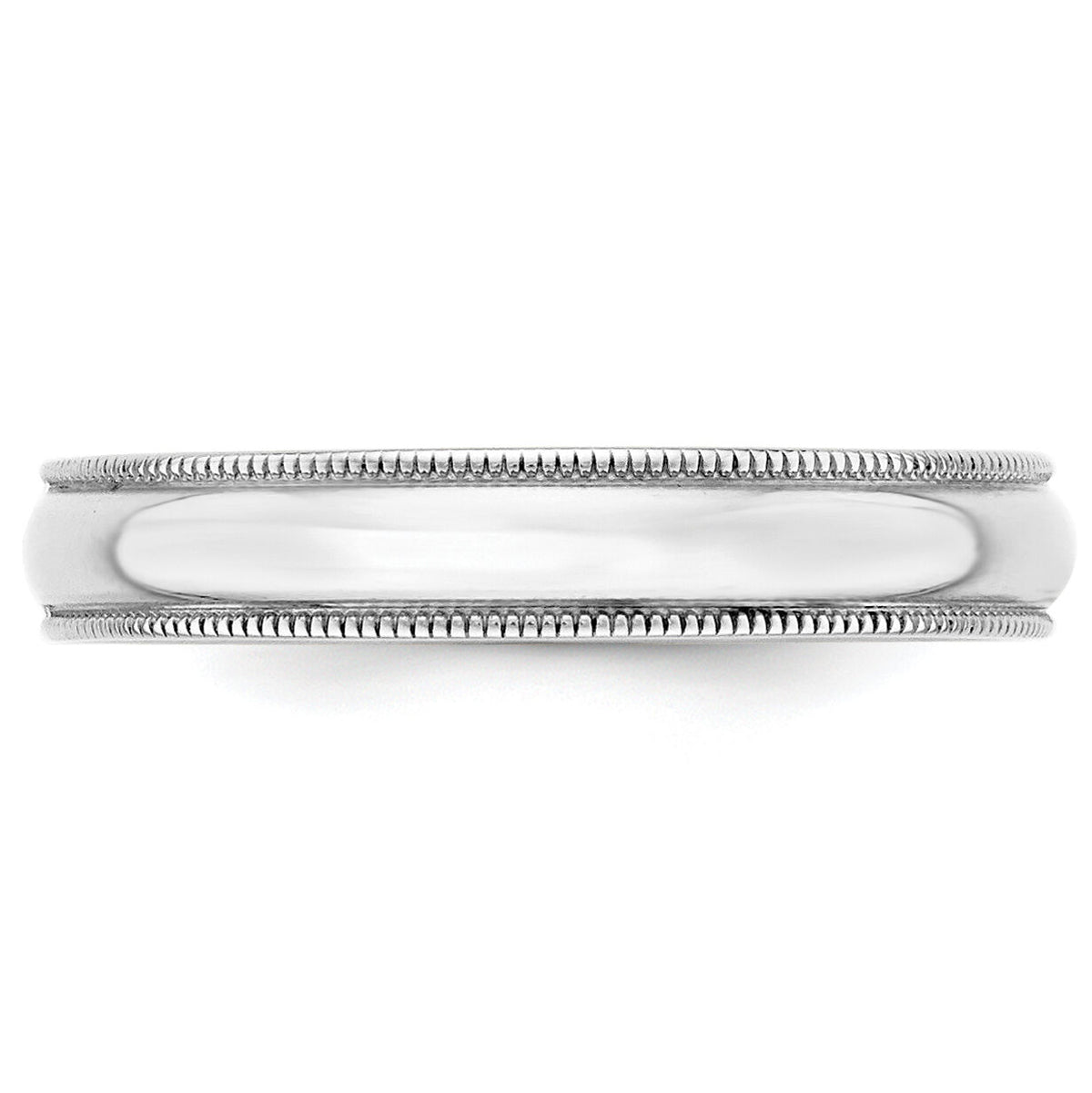 14KW 4mm LTW Milgrain Half Round Band-WML040