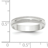 14KW 4mm LTW Milgrain Half Round Band-WML040