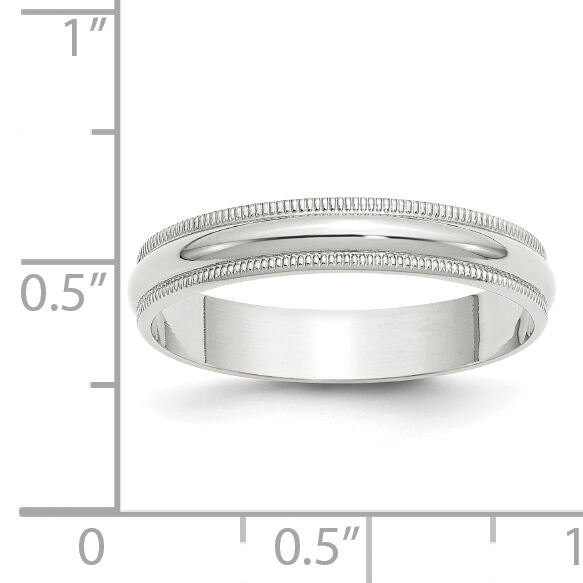 14KW 4mm LTW Milgrain Half Round Band-WML040