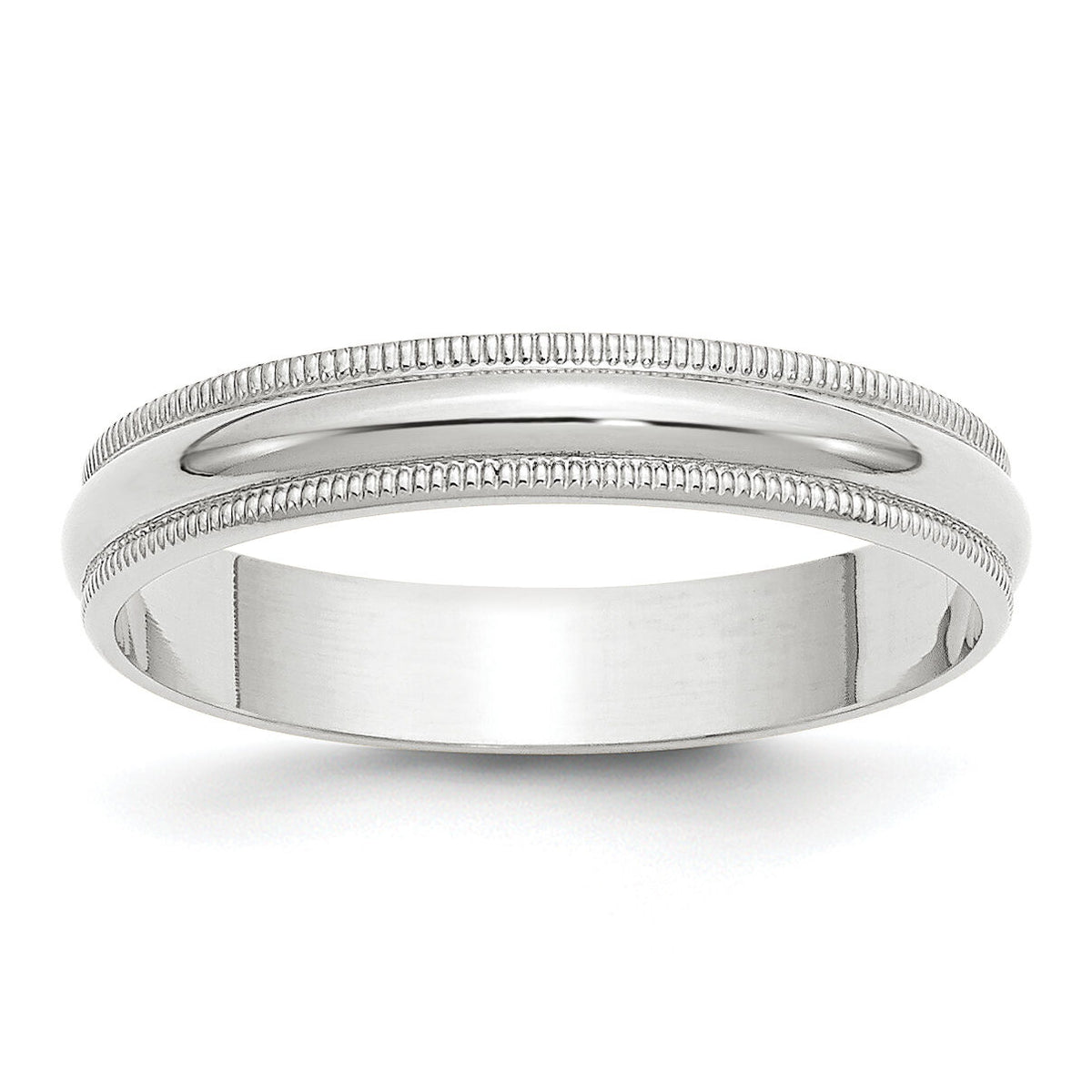 14KW 4mm LTW Milgrain Half Round Band-WML040
