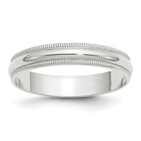 14KW 4mm LTW Milgrain Half Round Band-WML040