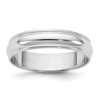 14KW 4.5mm LTW Milgrain Half Round Band-WML045