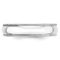 14KW 5mm LTW Milgrain Half Round Band-WML050