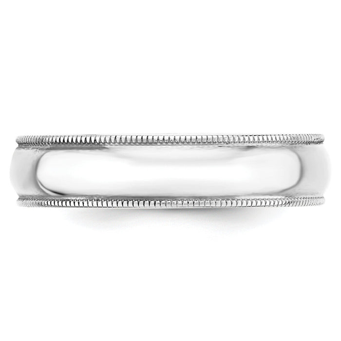 14KW 5mm LTW Milgrain Half Round Band-WML050
