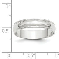 14KW 5mm LTW Milgrain Half Round Band-WML050
