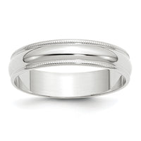 14KW 5mm LTW Milgrain Half Round Band-WML050
