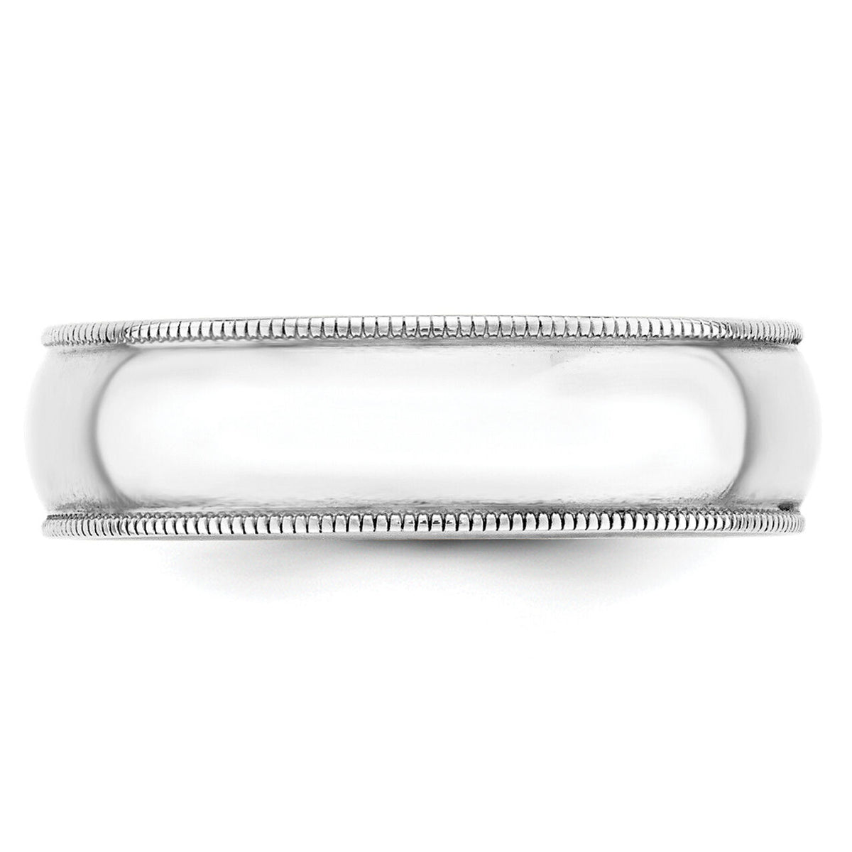 14KW 6mm LTW Milgrain Half Round Band-WML060