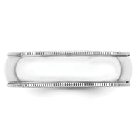 14KW 6mm LTW Milgrain Half Round Band-WML060