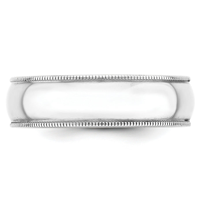 14KW 6mm LTW Milgrain Half Round Band-WML060