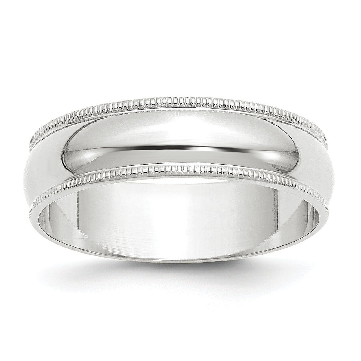 14KW 6mm LTW Milgrain Half Round Band-WML060