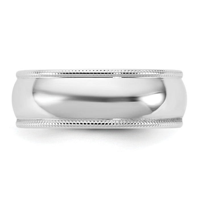 14KW 6.5mm LTW Milgrain Half Round Band-WML065