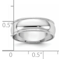 14KW 6.5mm LTW Milgrain Half Round Band-WML065