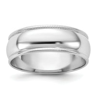 14KW 6.5mm LTW Milgrain Half Round Band-WML065