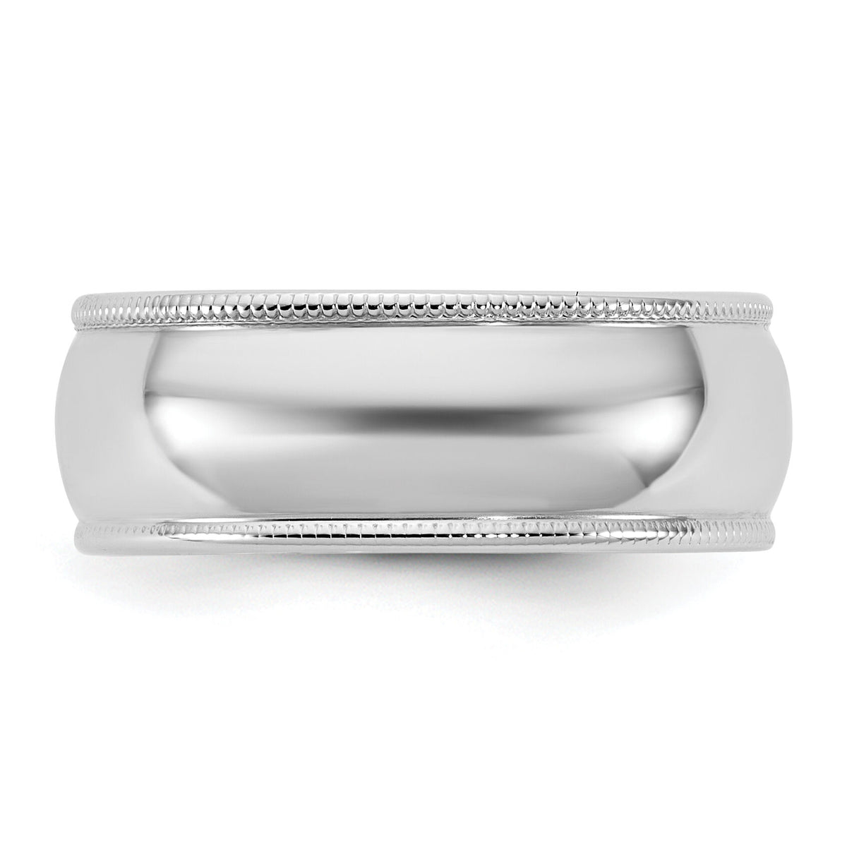 14KW 7mm LTW Milgrain Half Round Band-WML070