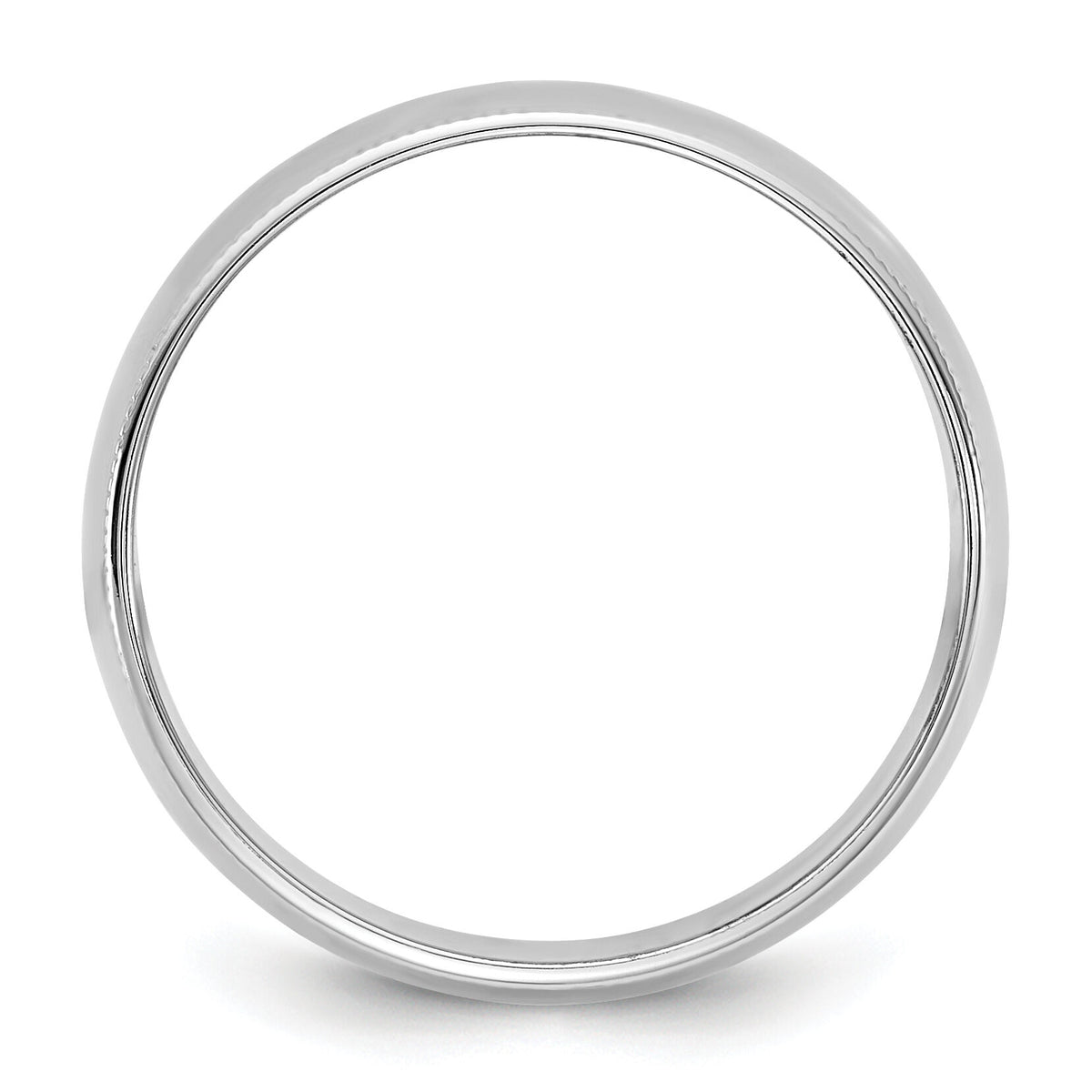 14KW 8mm LTW Milgrain Half Round Band-WML080