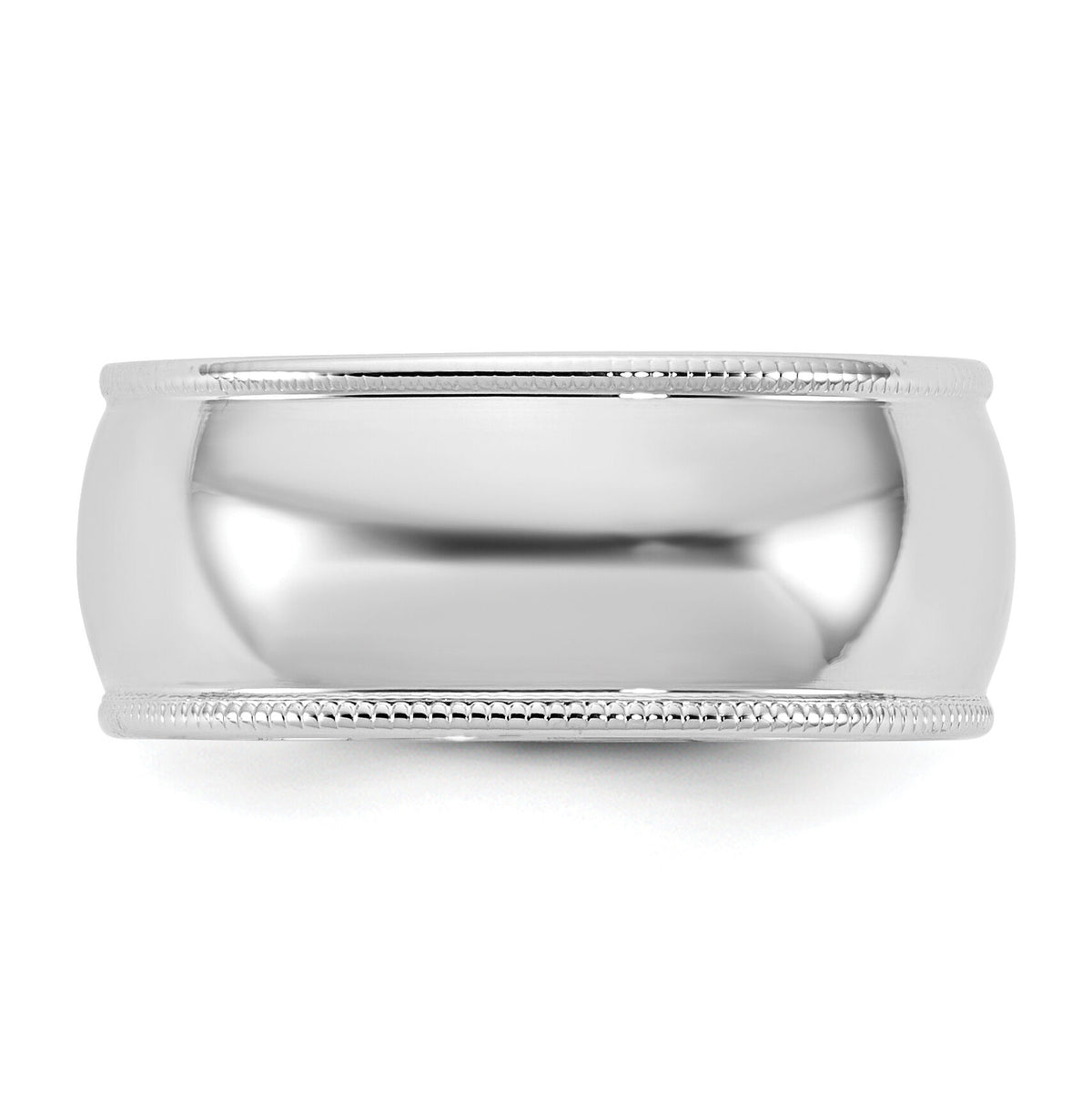 14KW 8mm LTW Milgrain Half Round Band-WML080