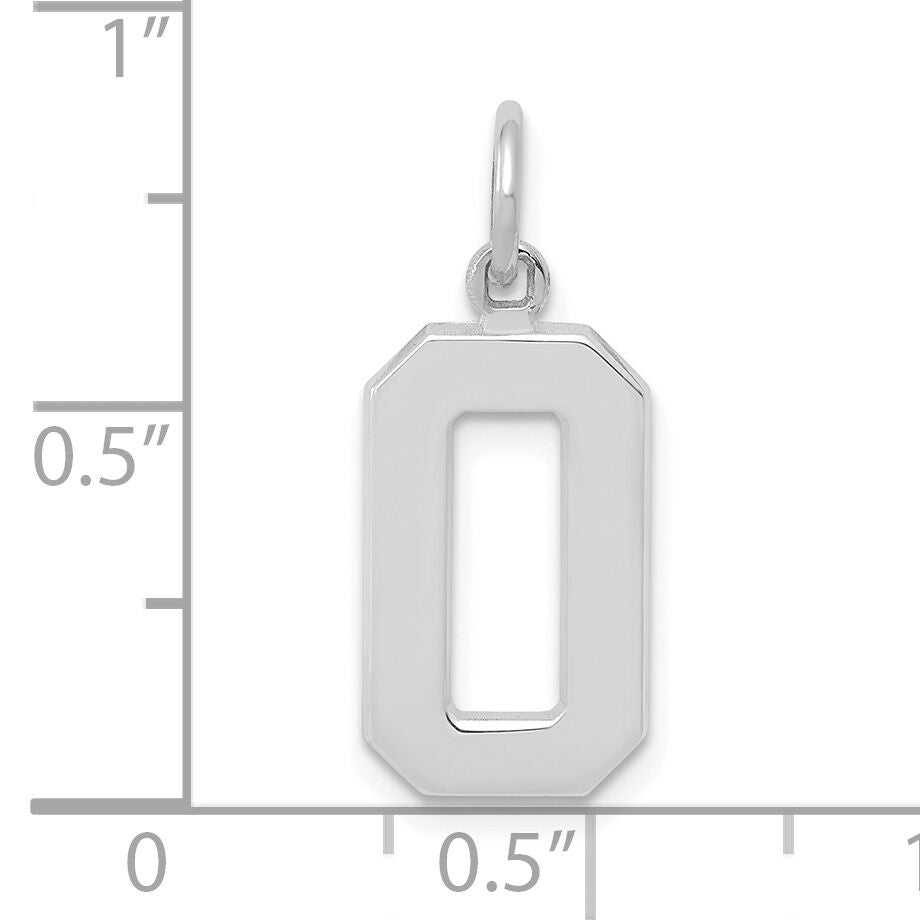 14kw  Medium Polished Number 0 Charm-WMP00