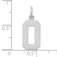 14kw  Medium Polished Number 0 Charm-WMP00