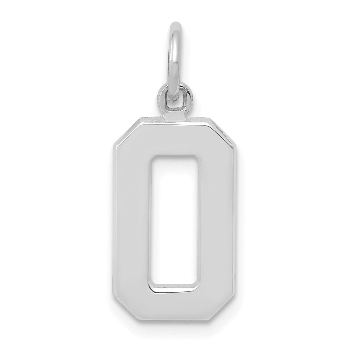 14kw  Medium Polished Number 0 Charm-WMP00