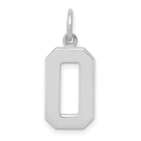14kw  Medium Polished Number 0 Charm-WMP00