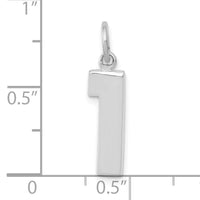 14kw  Medium Polished Number 1 Charm-WMP01
