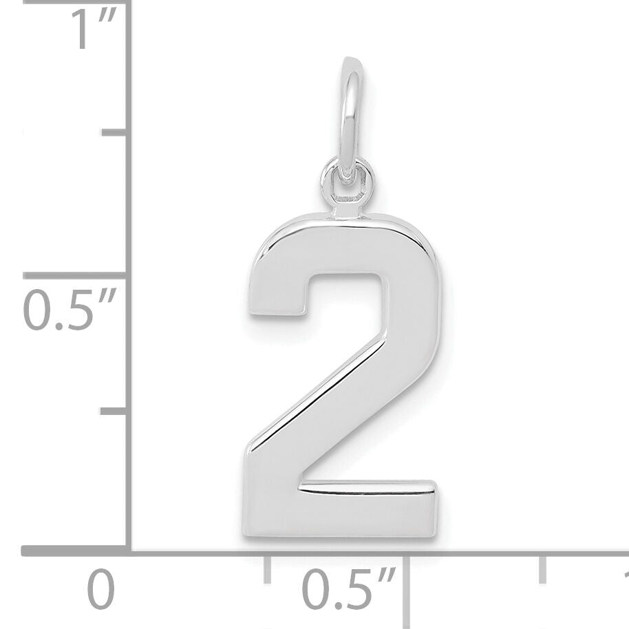 14kw  Medium Polished Number 2 Charm-WMP02