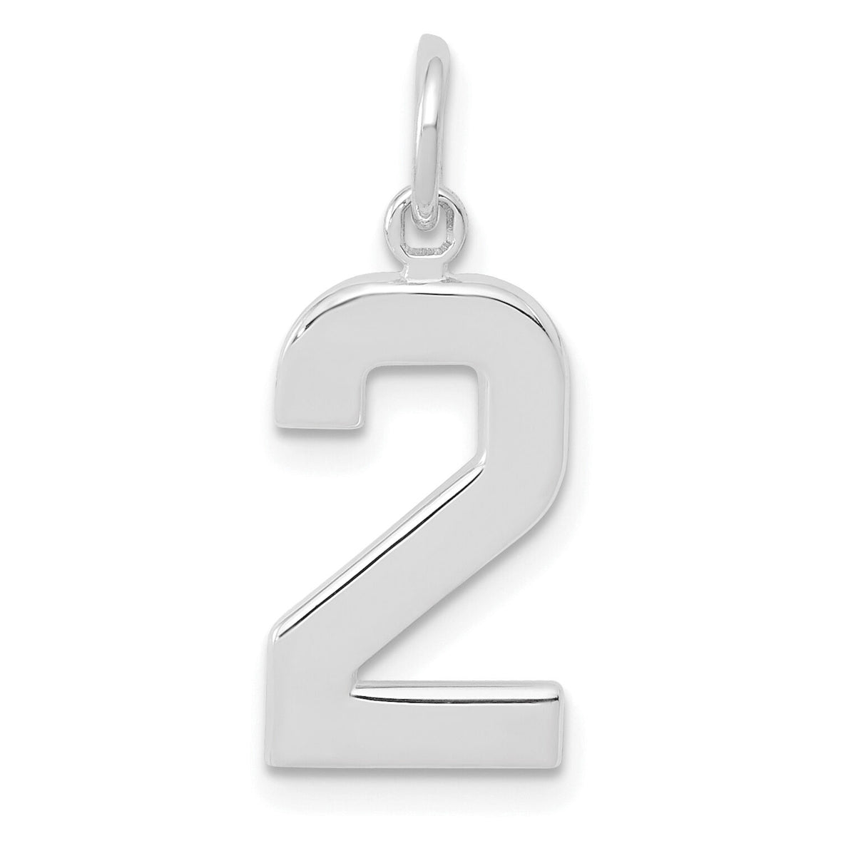 14kw  Medium Polished Number 2 Charm-WMP02
