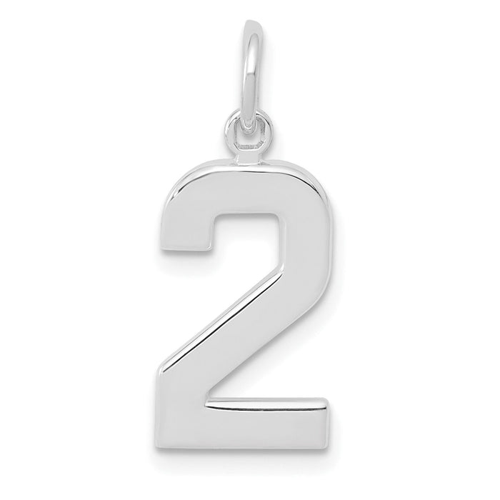 14kw  Medium Polished Number 2 Charm-WMP02
