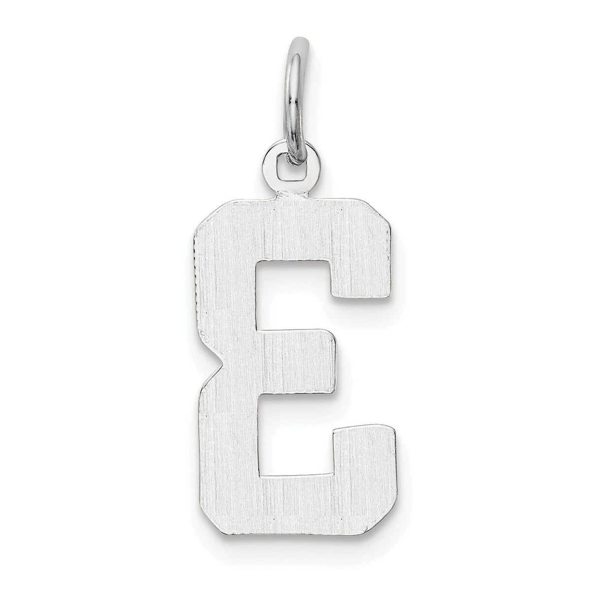 14kw  Medium Polished Number 3 Charm-WMP03