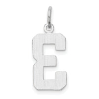 14kw  Medium Polished Number 3 Charm-WMP03