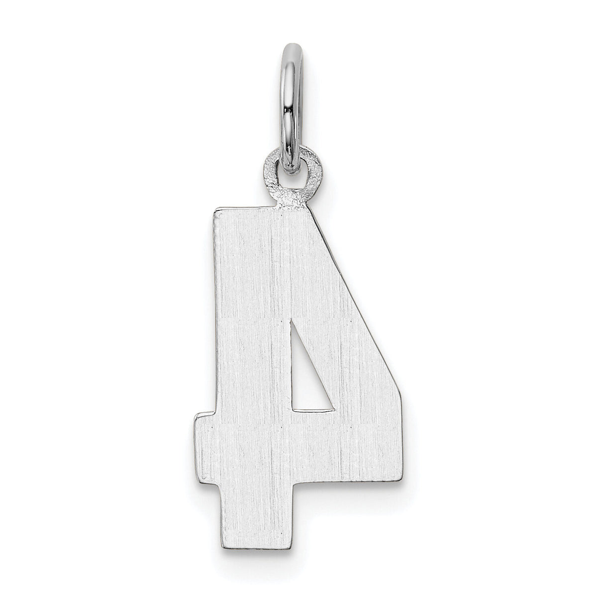 14kw  Medium Polished Number 4 Charm-WMP04
