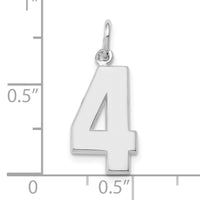 14kw  Medium Polished Number 4 Charm-WMP04