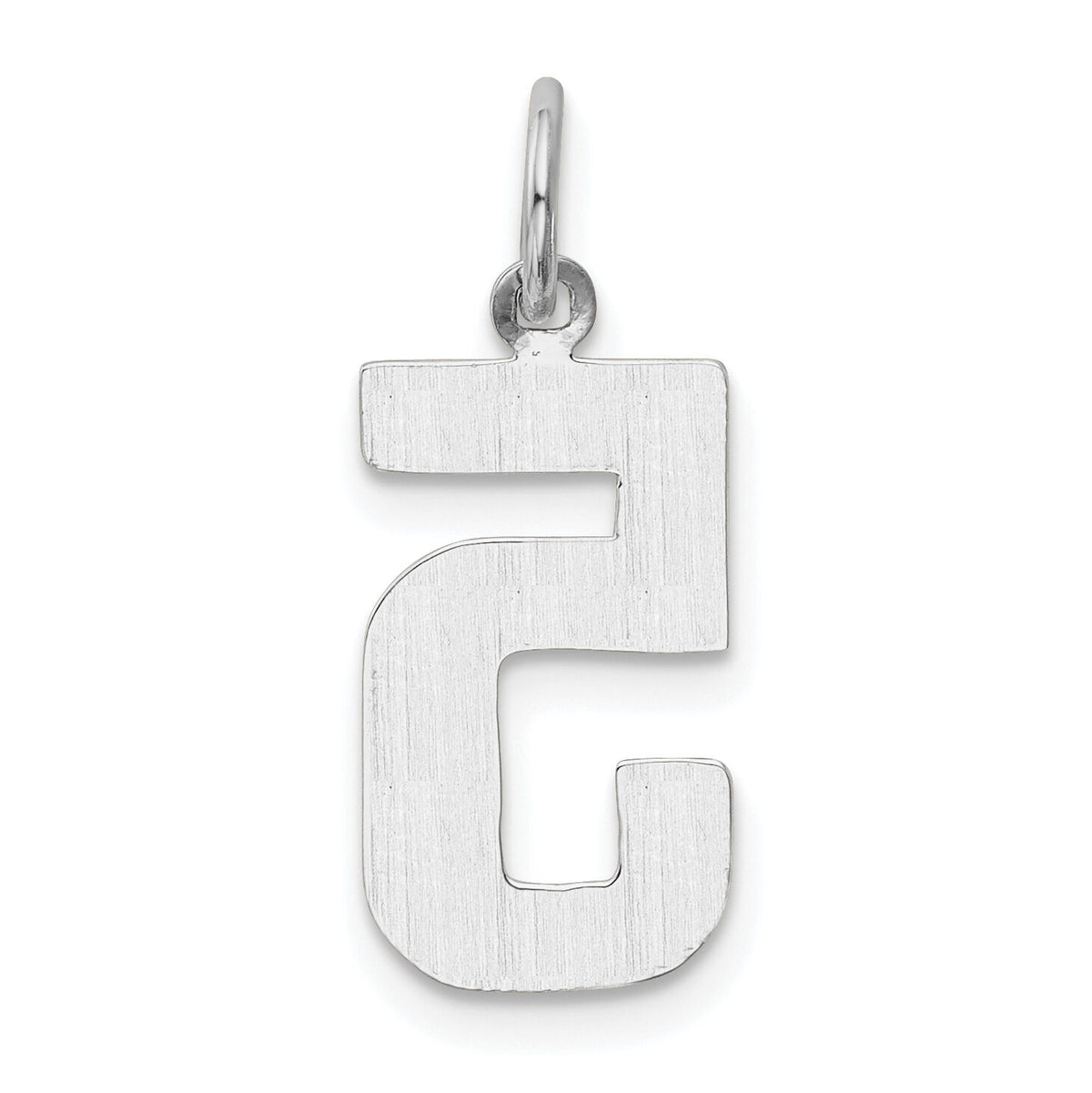 14kw Medium Polished Number 5 Charm-WMP05
