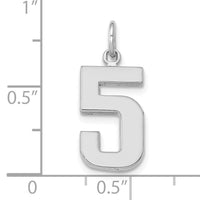 14kw Medium Polished Number 5 Charm-WMP05