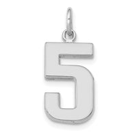 14kw Medium Polished Number 5 Charm-WMP05