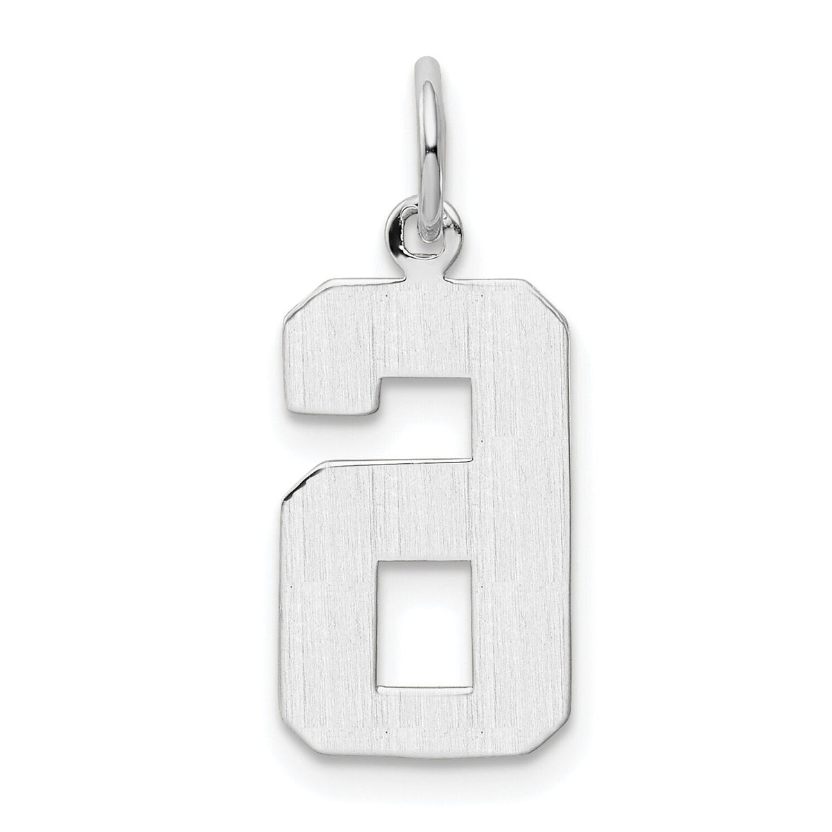 14kw Medium Polished Number 6 Charm-WMP06
