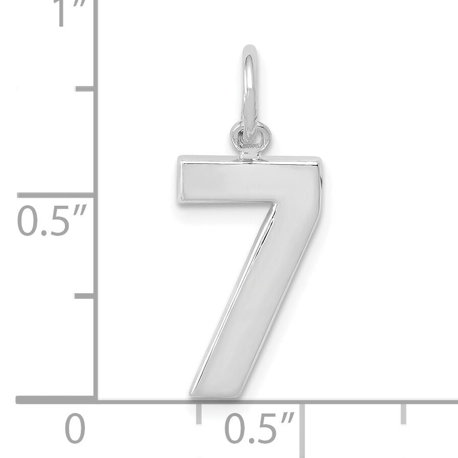 14kw Medium Polished Number 7 Charm-WMP07