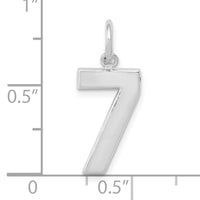 14kw Medium Polished Number 7 Charm-WMP07